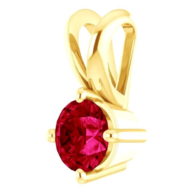 18K Solid Yellow Gold Pendant Setting Round Solid Base Solitaire Mount 3mm-8mm