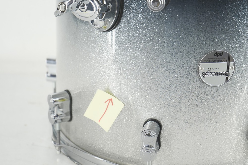 PDP by DW 14"x12" Floor Tom Drum, Concept Series Silver Sparkle Missing Legs
