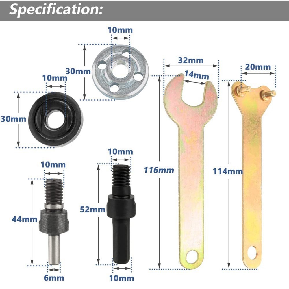Drill Angle Grinder Adapter with Flange Parts Set,3 Set Replacement8705