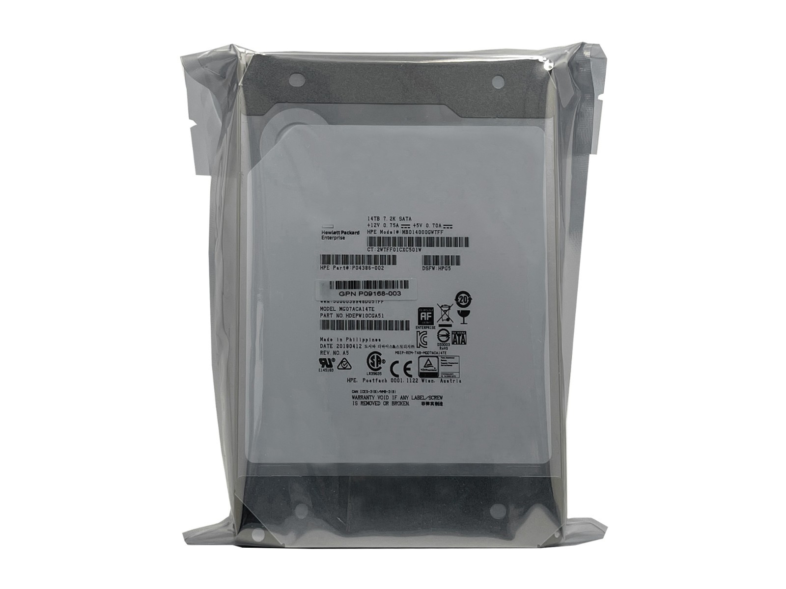 Toshiba 14TB MG07ACA14TE 256MB 7200RPM SATA 6.0Gb/s 3.5" Internal Enterprise HDD