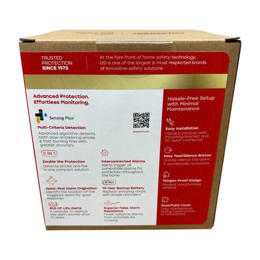 Universal Security (3-Pack) Hardwired & 10-Year Battery Fire & Smoke Detector