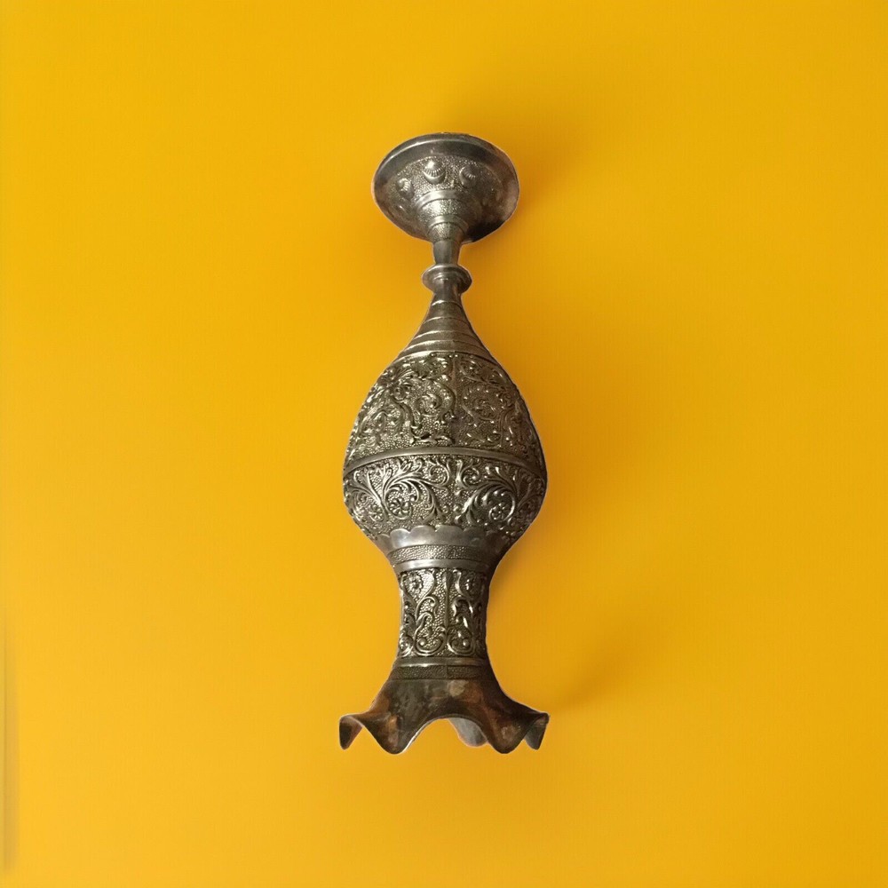 10”silver tones Emirati Vase