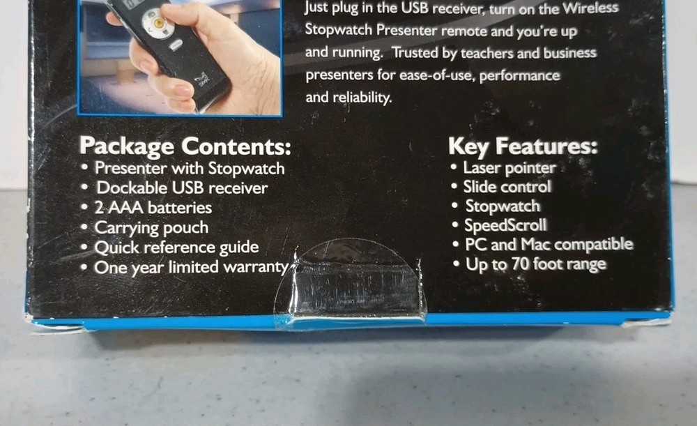 Interlink Wireless Stopwatch Presenter with Laser Pointer VP4560