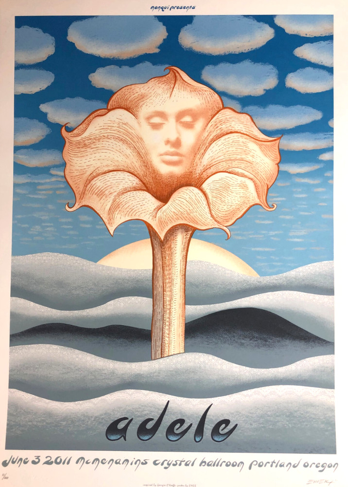 Adele EMEK Signed Number Poster June 2011 Portland Extra Signed # Strip Aug 11