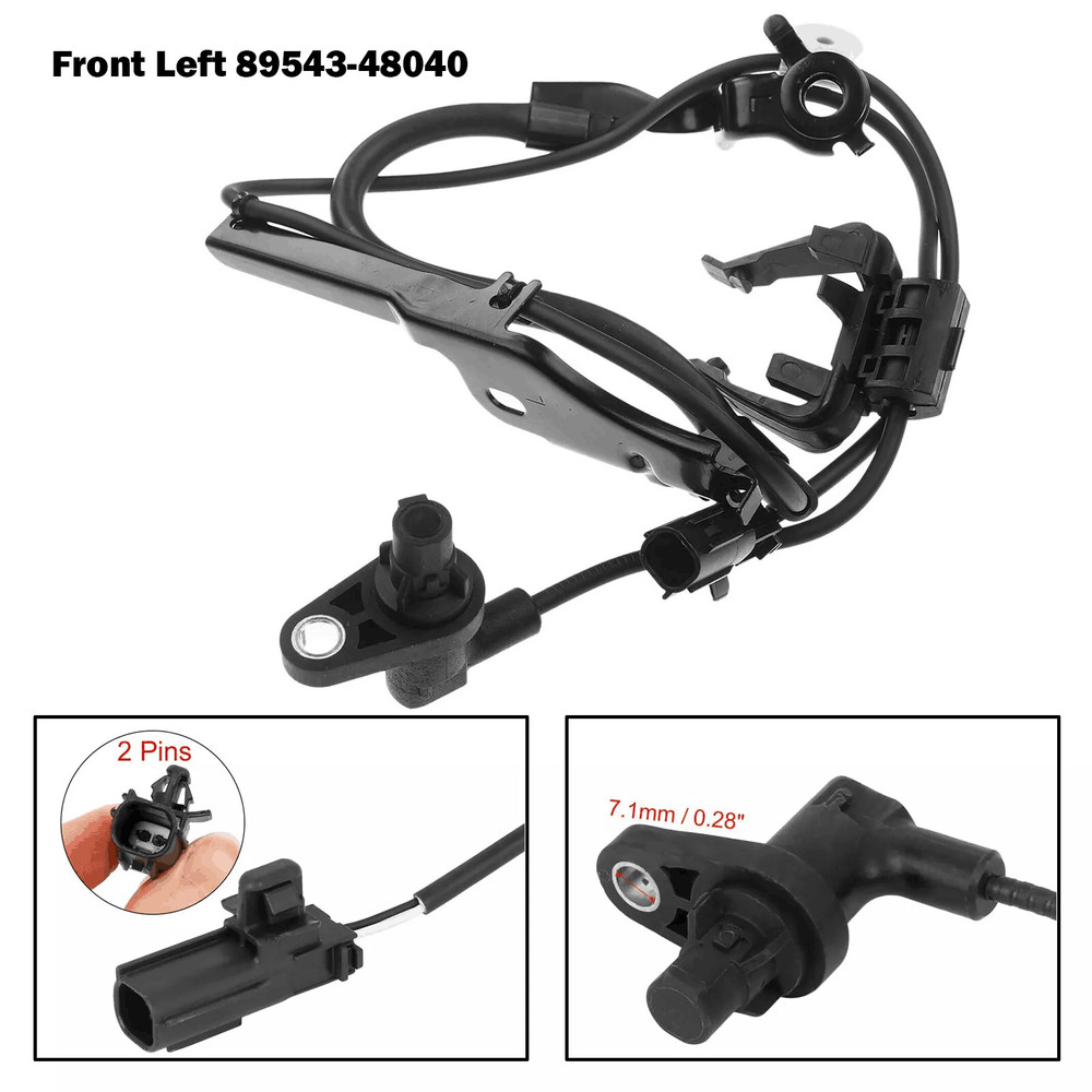 For 2008-13 Toyota Highlander Front Left and Right Side ABS Speed Sensor Set