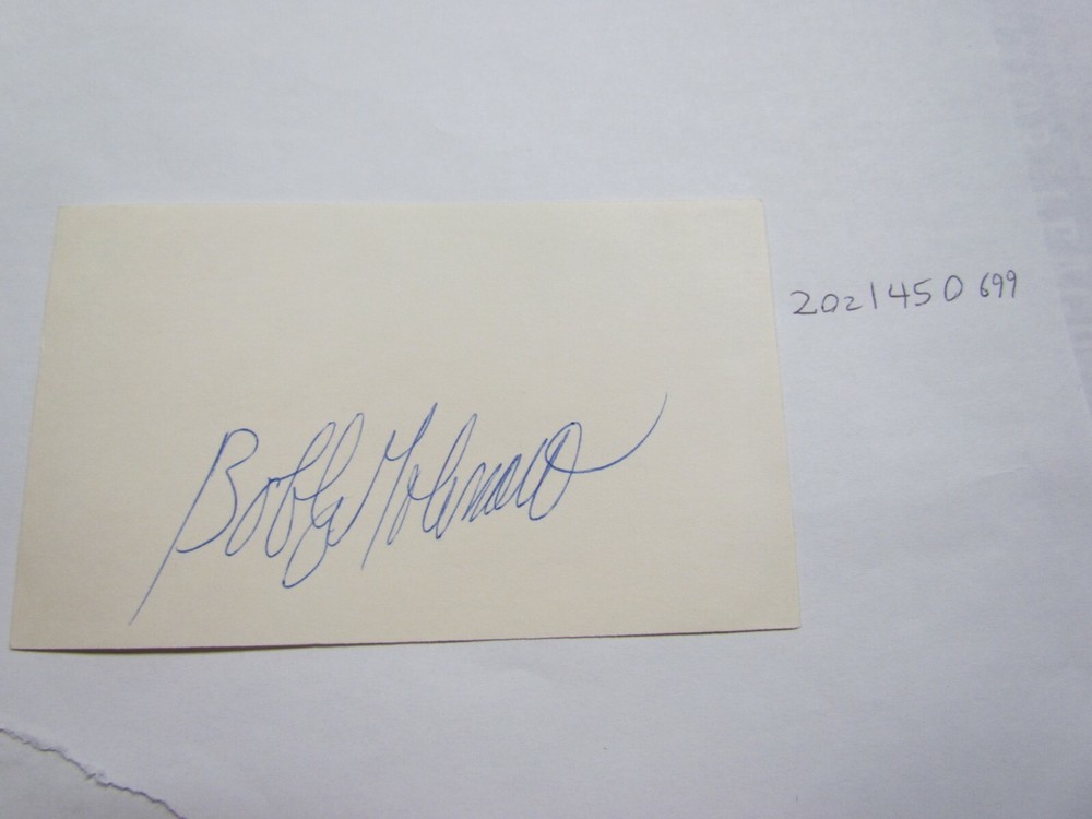 Bobby Molinaro Signed Index Card  JSA AUCTION CERTIFIED