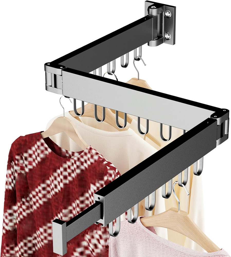 Clothes Drying Rack Wall Mounted, Laundry Drying Rack Collapsible, Space Saving