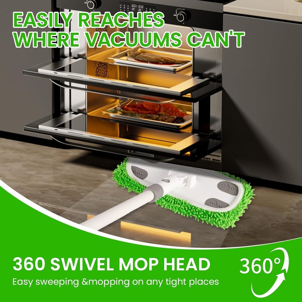 Lightweight Microfiber Sweeper Kit for Deep Cleaning Hardwoods, Tiles, Laminate