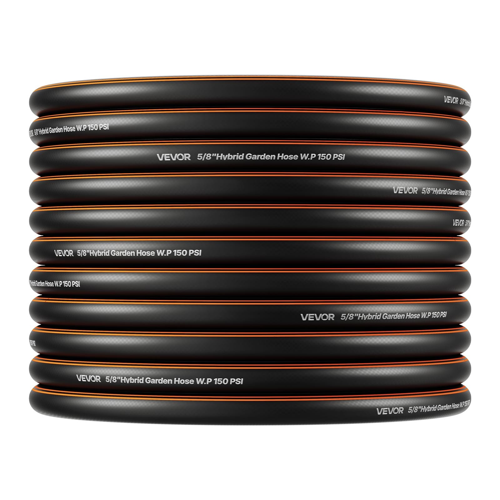 VEVOR Garden Hose 75ft 5/8" Rubber Water Hose 3/4" Fitting Heavy Duty & Non-kink