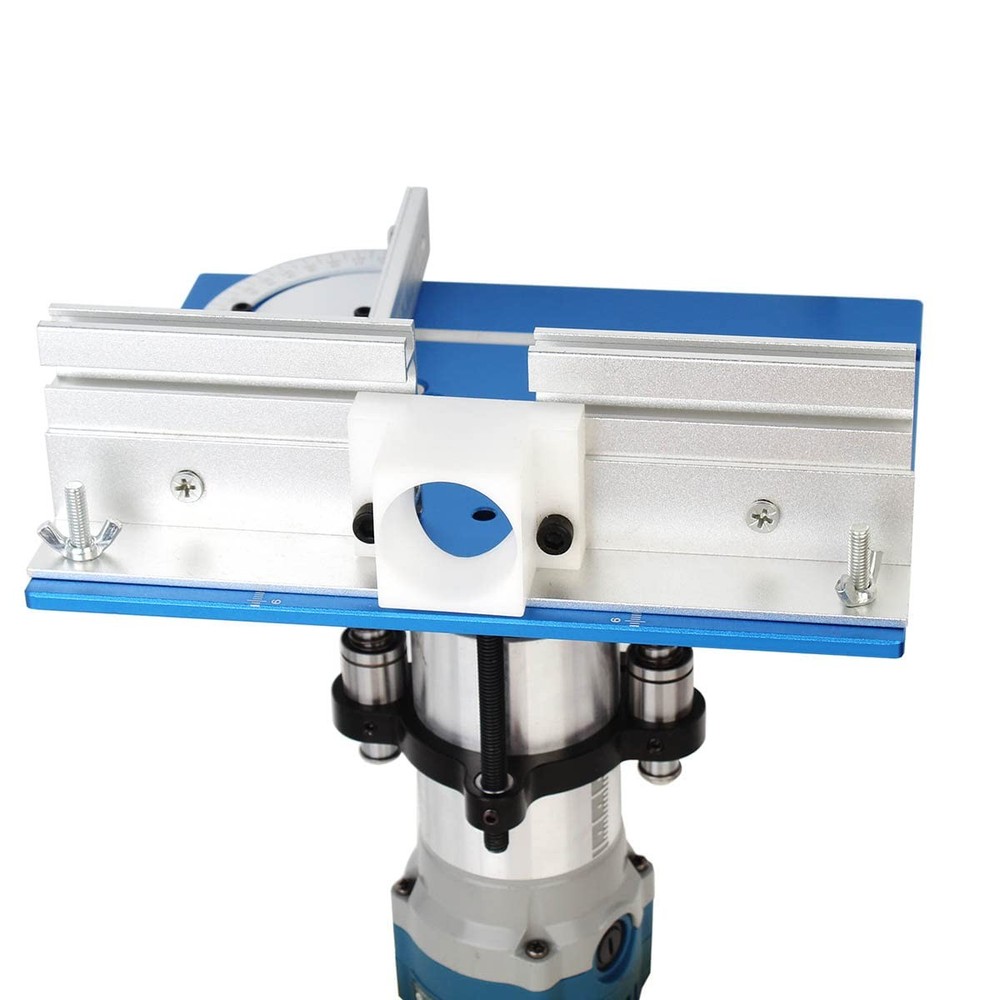 KETIPED Aluminium Router Table Insert Plate,Woodworking Benches Blue