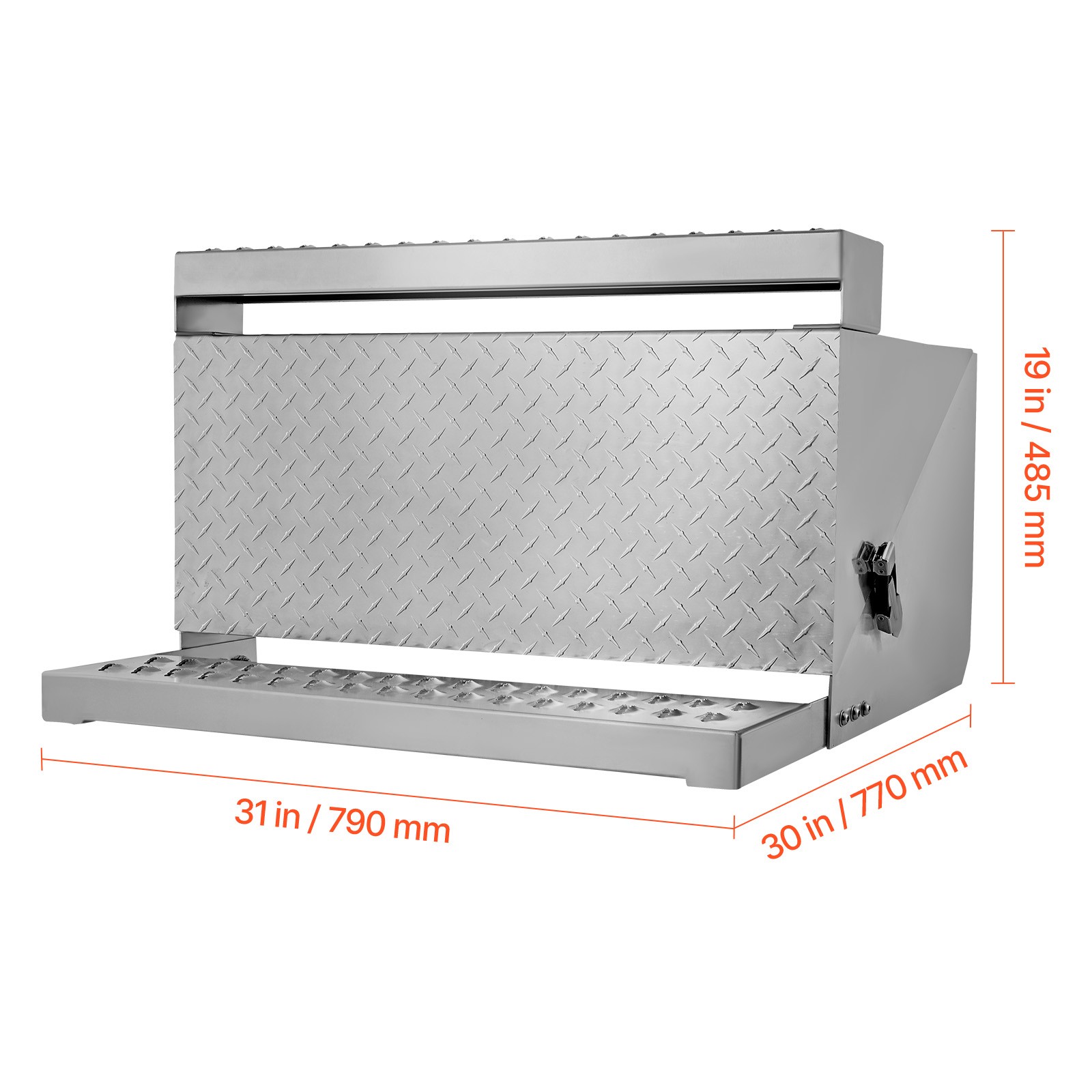 Uimoso Semi-Truck Aluminum Step Tool box 31" x 30" x 19" Durable Storage Box