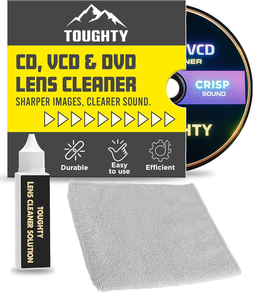 CD Disc Cleaner Lens Solution for CD Player, DVD Player & VCD – Safe Brush Clean