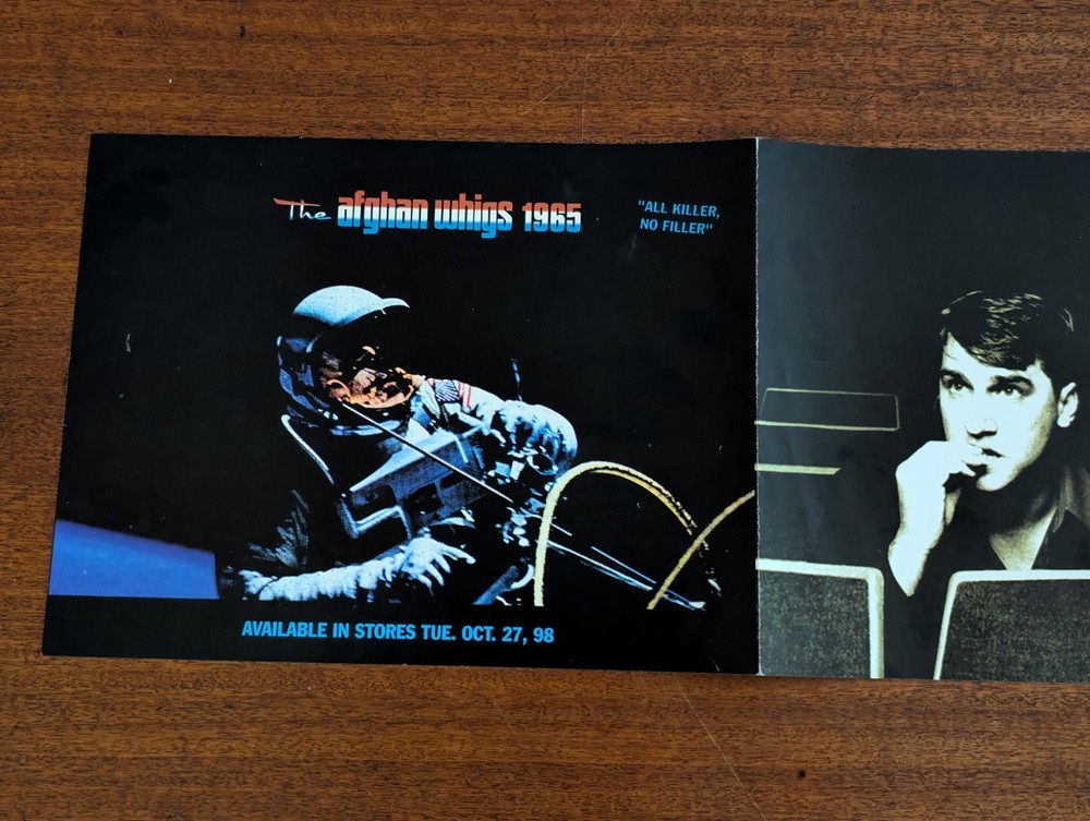 ORIGINAL 1998 Afghan Whigs 1965 PROMO POSTER 8.5 x 44" Fold Out Double Sided