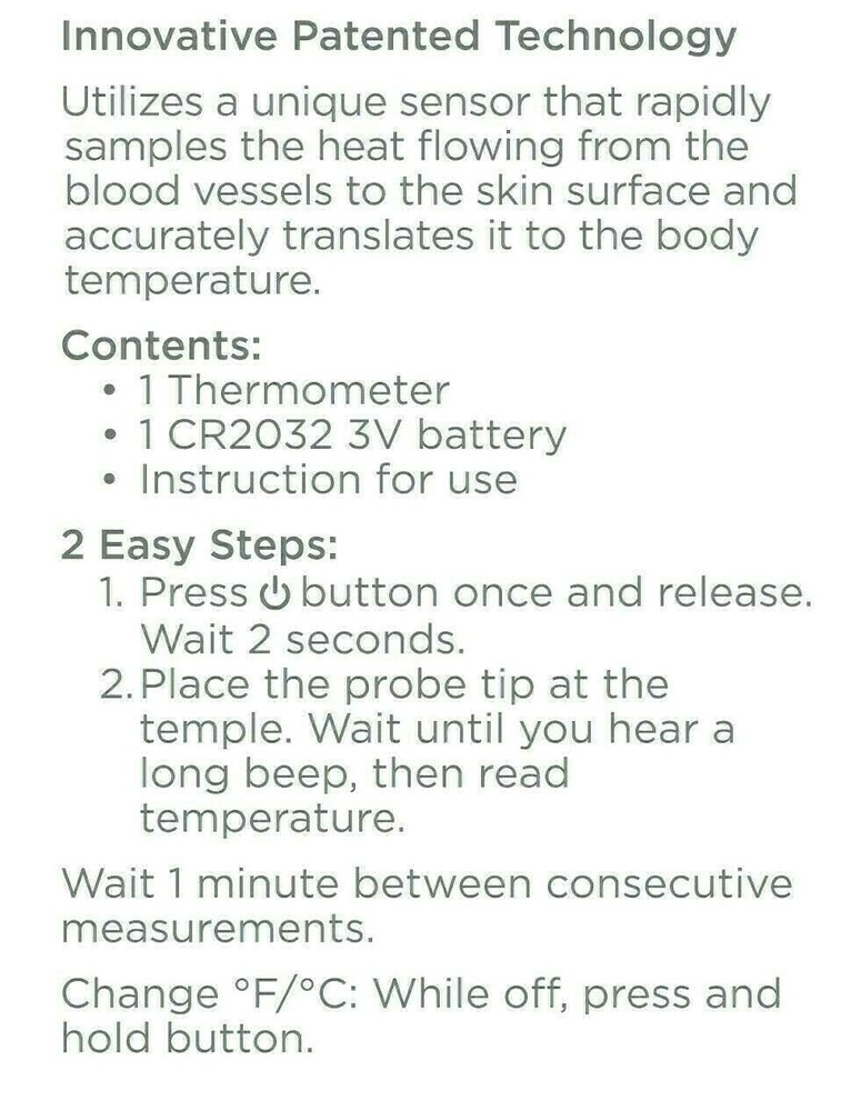 New Digital Thermometer Temporal Quick Scan Non Invasive