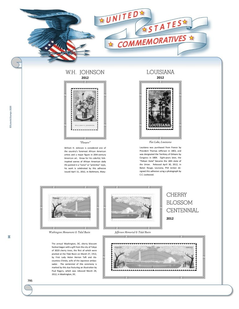2012 U.S. Commemorative Singles COMPLETE Supplement (White Ace Alternative)