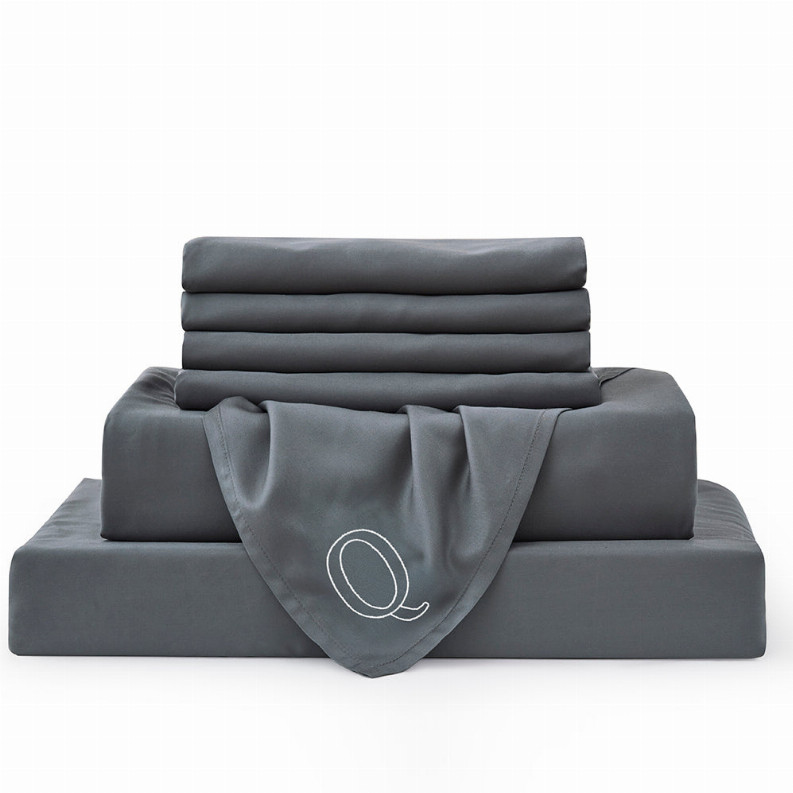 Grey Bambusa 7-Piece Sheet Set Grey Full