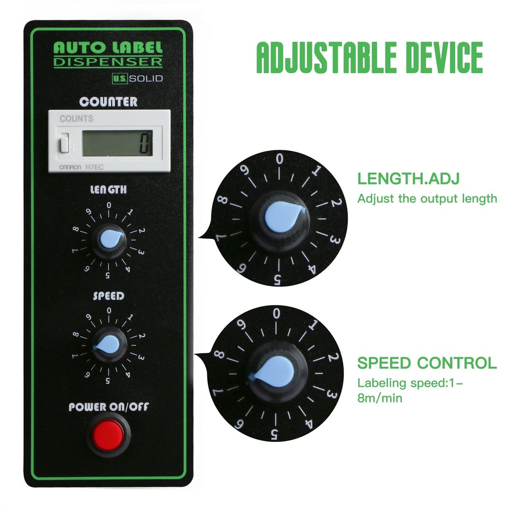 U.S. Solid Automatic Label Dispenser 5.51 in Width Opaque Labels Counter
