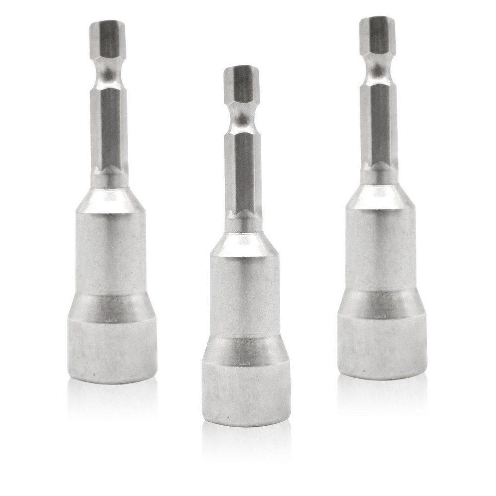 3pcs 1/4 Shank Strong Magnetic 11mm Hex Socket Driver Screw Adapter Tool Bits C