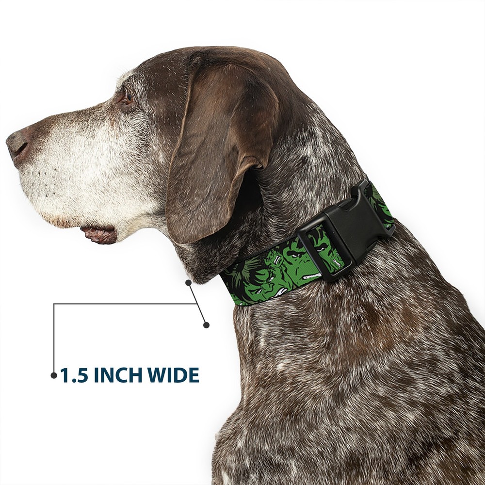 MARVEL COMICS Plastic Clip Collar The Hulk Stacked Medium 11-16.5"