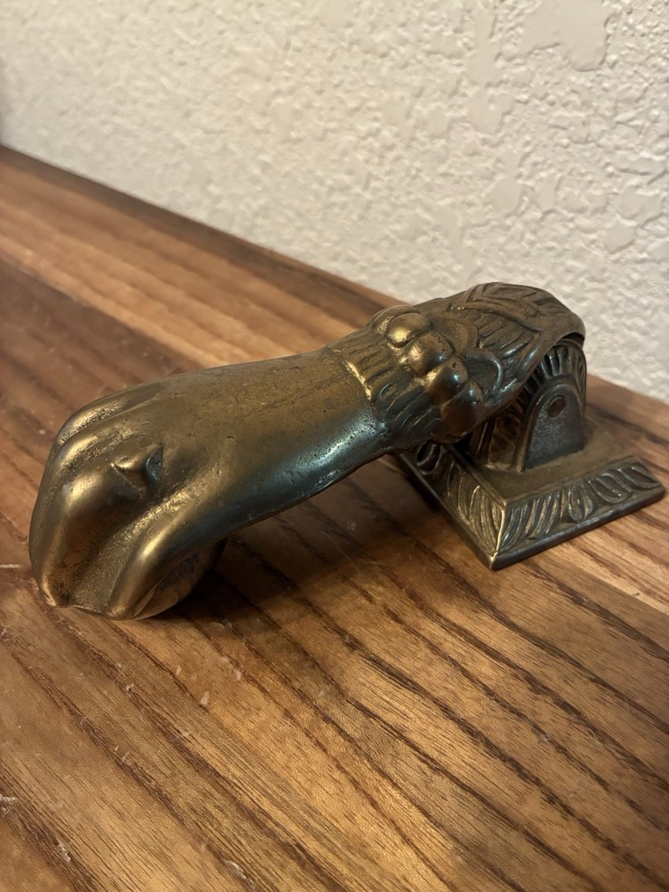 Hand Shape Brass Door Knocker with ring detail