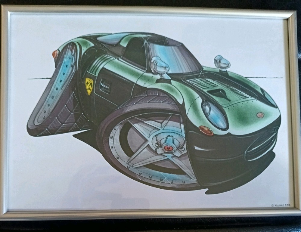 Framed  Print - Car Cartoon Artwork