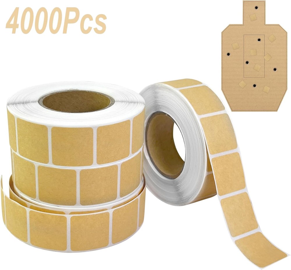 4000Pcs Target Pasters Tape Square Self-Adhesive Sticker for Shooting Targets