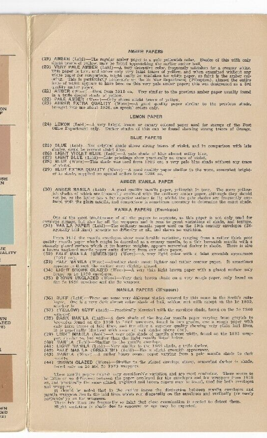U.S. Envelope/wrapper paper Guide . High resolution COPY. (a3376