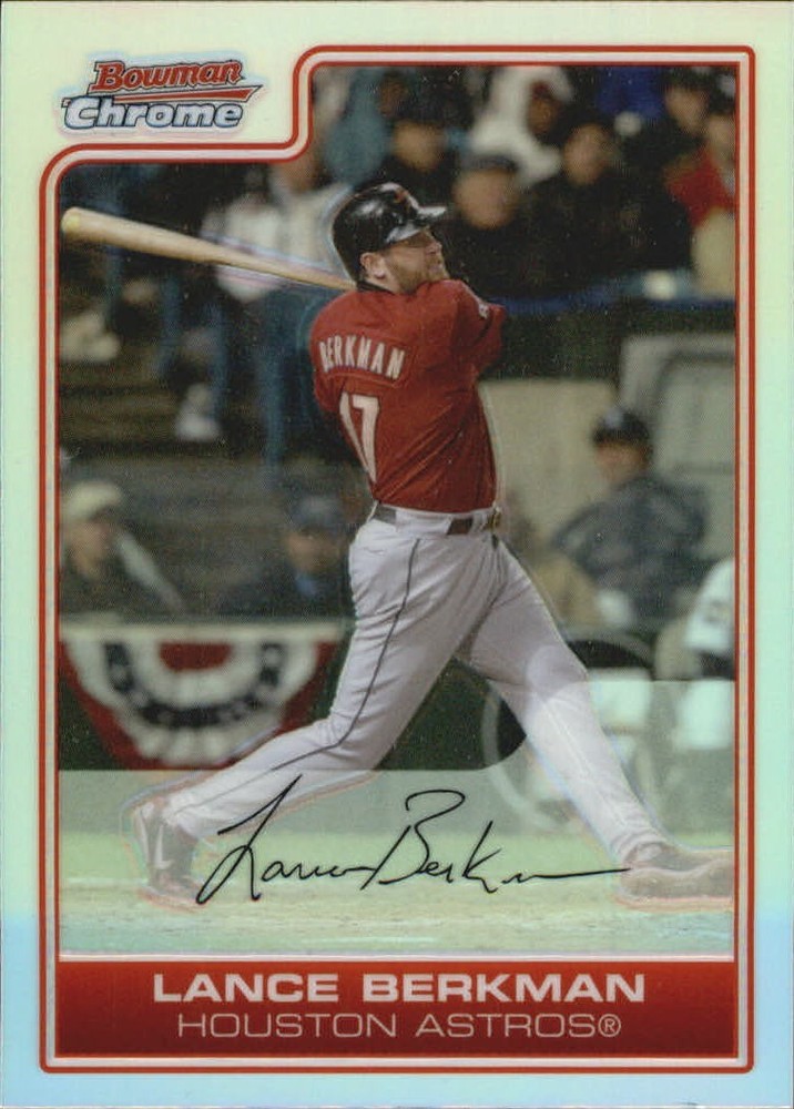 !!!     LANCE BERKMAN  BOWMAN CHROME  REFRACTOR  BASEBALL CARD $$