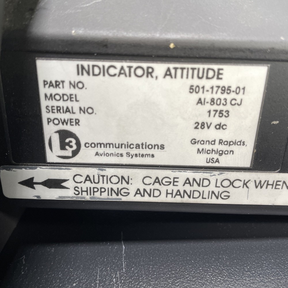 L3 28V Attitude Indicator - AI-803CJ