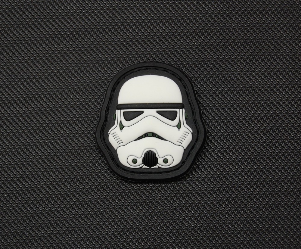 3D PVC Mini Stormtrooper Helmet Star Wars Morale Patch First Order RE GITD