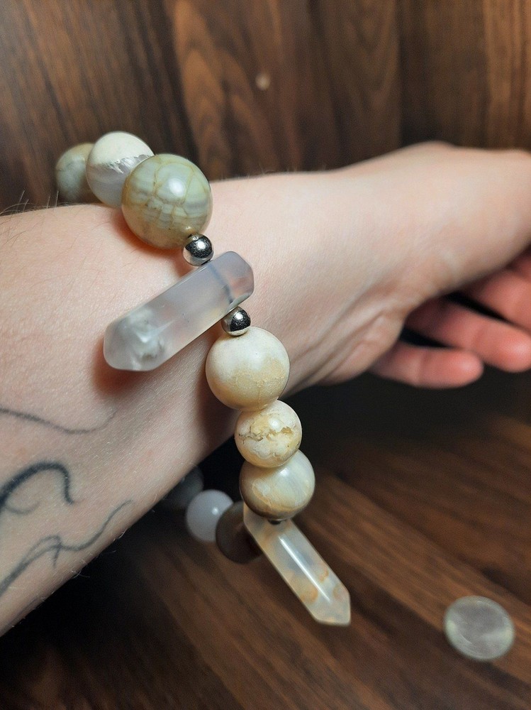 Handmade Crystal Agate bracelet (LG wrist)