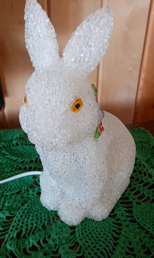 Easter Spring Bunny Rabbit Melted Plastic Ele Light Up Night Light 70in Cord