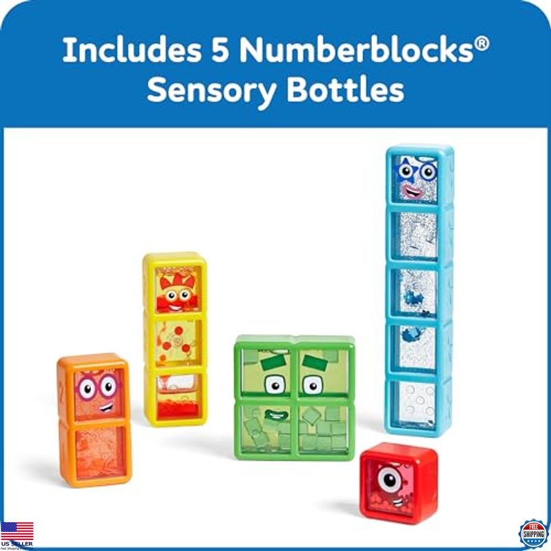 hand2mind Numberblocks One to Five Sensory Bottles, Counting Fidget Toys 5 Pack