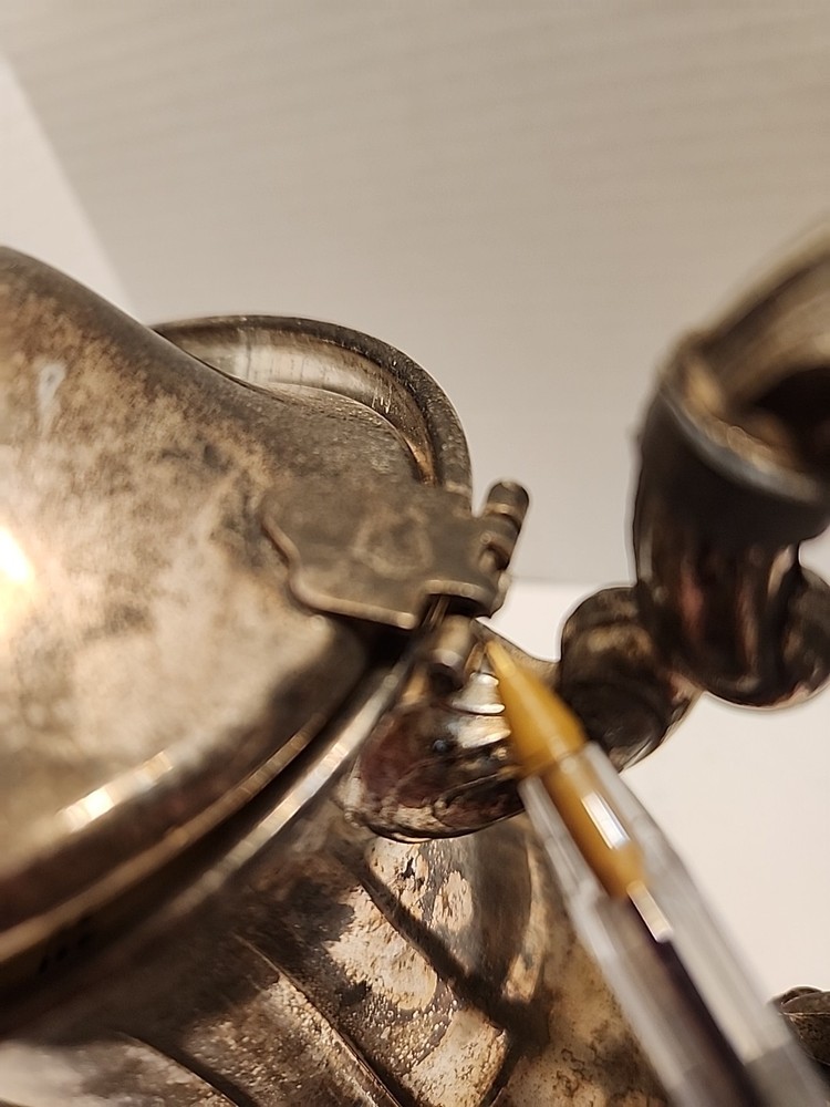 Vintage Sheridan Coffee Tea Pot Silver Plate on Brass Silverplated Teapot READ