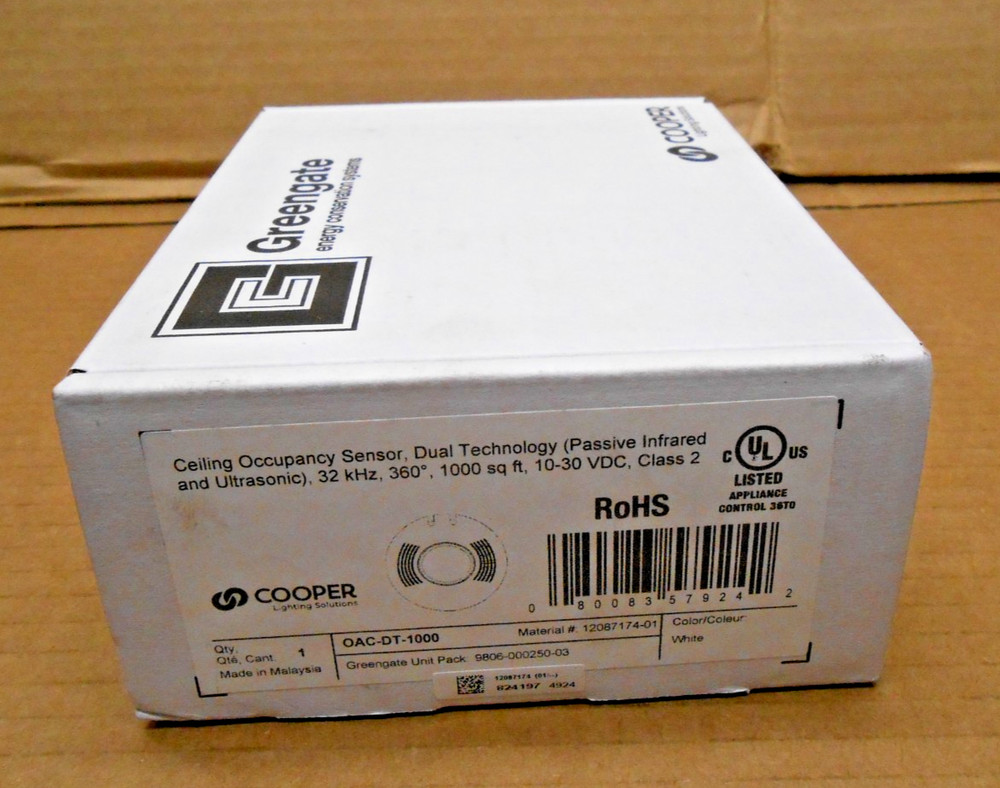 NEW COOPER GREENGATE OAC-DT-1000 CEILING OCCUPANCY SENSOR PIR CLASS 2 (2 AVAIL)