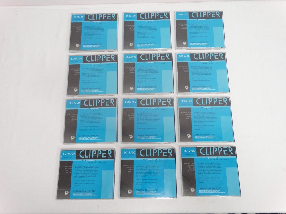 Dynamic Graphics Electronic Clipper Clip Art Library Jan. - Dec. 2000 Complete