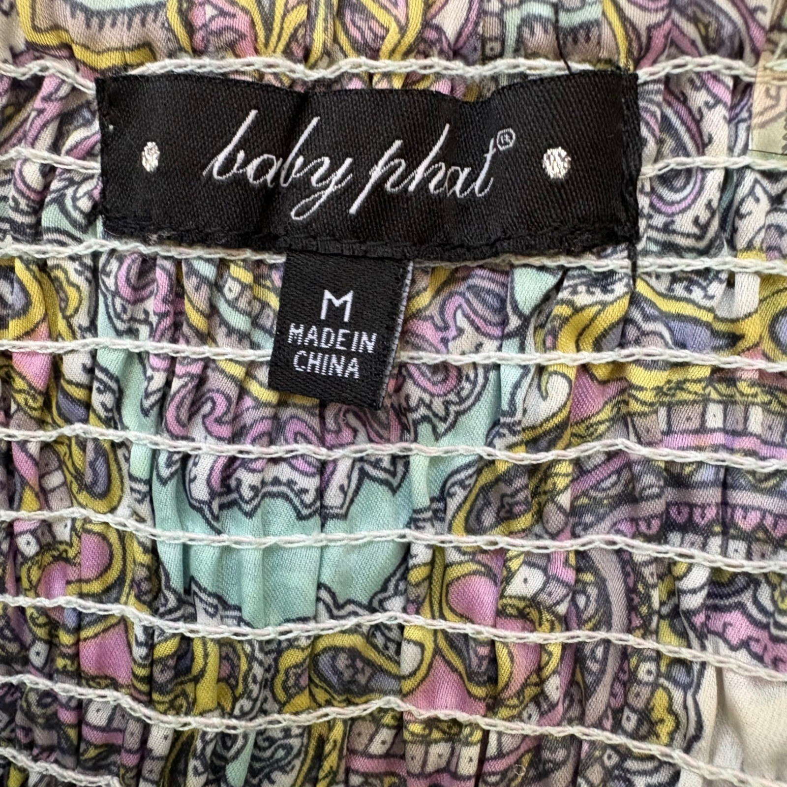 Baby Phat Paisley Bustier Top M Y2K Corset Boho Coquette Fairycore Festival