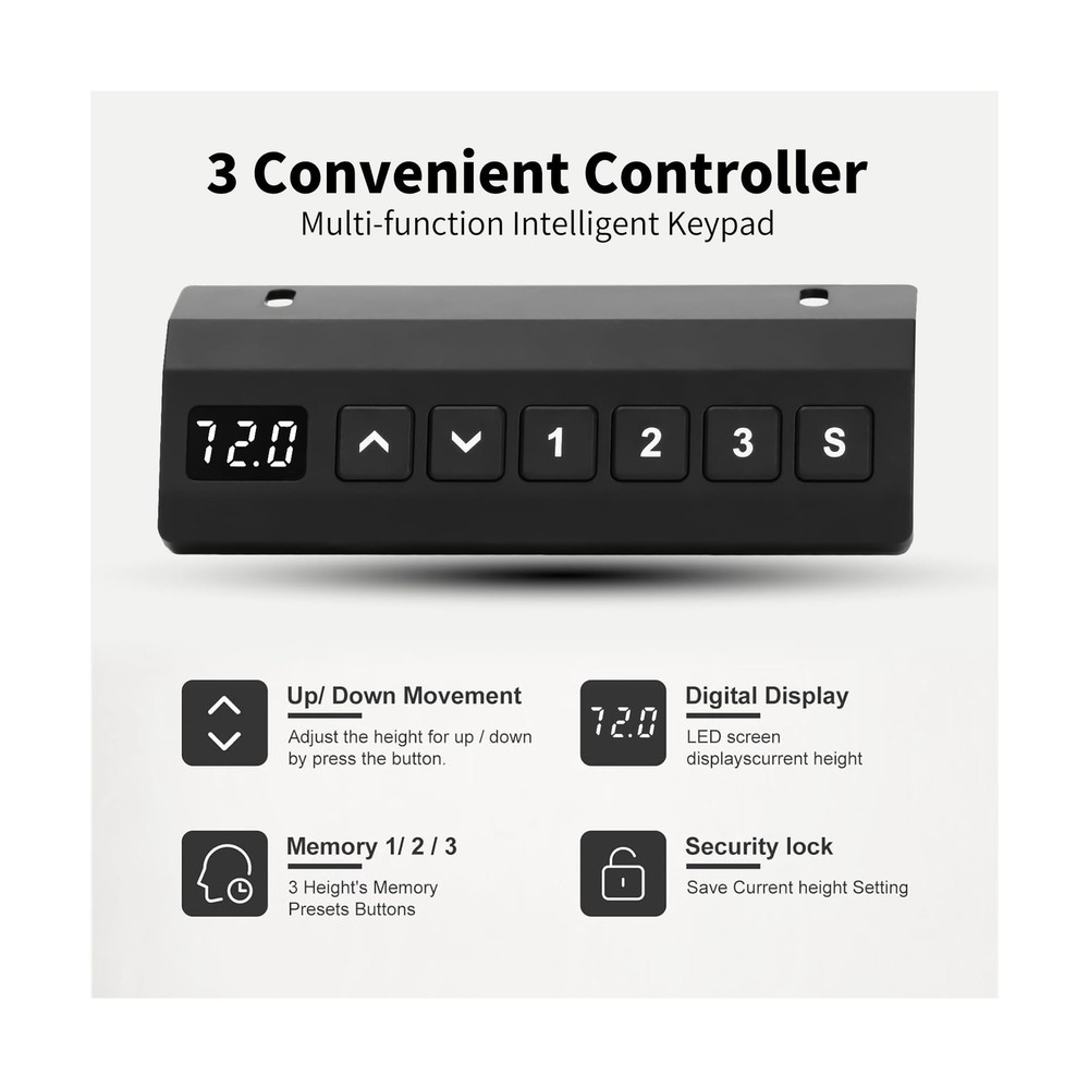 NICECOZY Electric Standing Desk Frame Workstation,Memory Controller Height Ad...