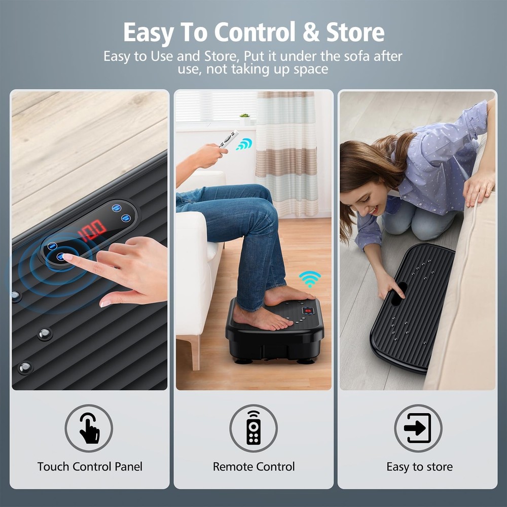 PUREROYI Vibration Plate Exercise Machine, for Large, Black