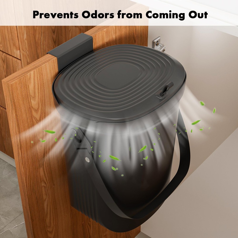 Mountable Silicone Collapsible Kitchen Compost Bin Under Sink, Hanging Trash ...