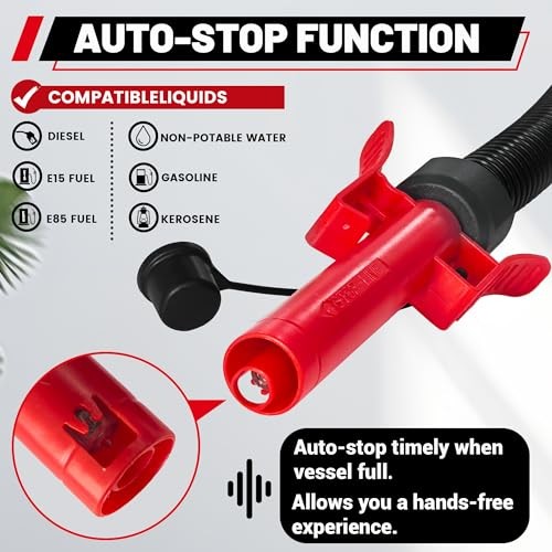 Fuel Transfer Pump Battery Powered With Automatic Stop Nozzle: 3 Adapters for