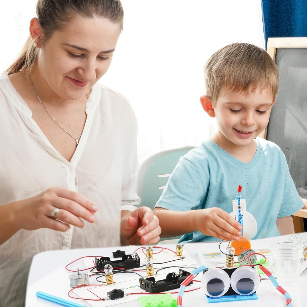 Science Circuit Kit Electricity for Kids, STEM Electrical Light Bulb Experiment,