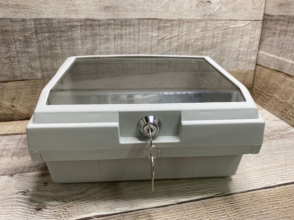 Comp USA Disk Diskette Drawer Cabinet Case Box for floppy disk LOCKS WITH KEY!