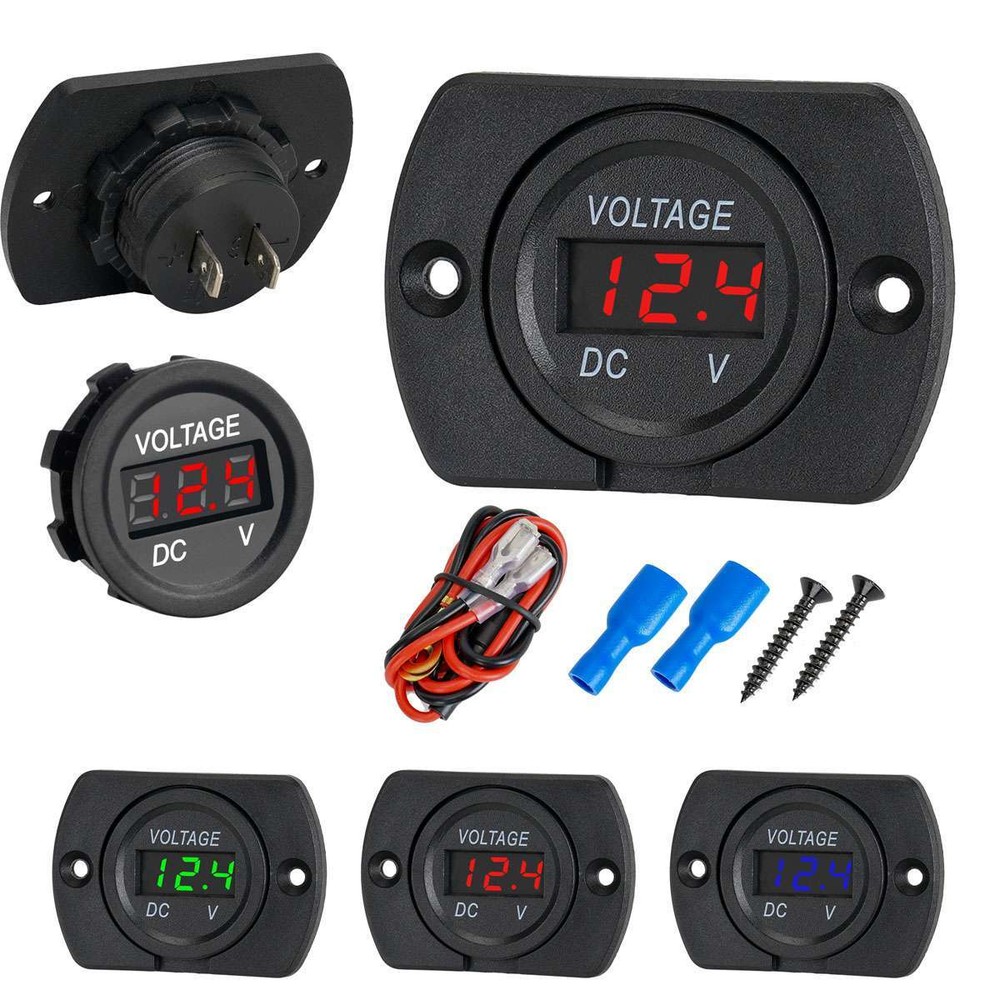 Volt Gauge Meter Voltage LED Digital Display DC 12V-24V Car Panel Voltmeter