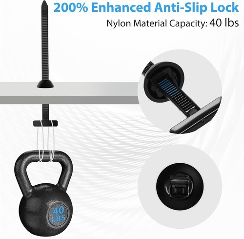 100PCS Nylon Universal Cable Tie Buckle Self-Locking Nylon Zip Ties Holder NEW