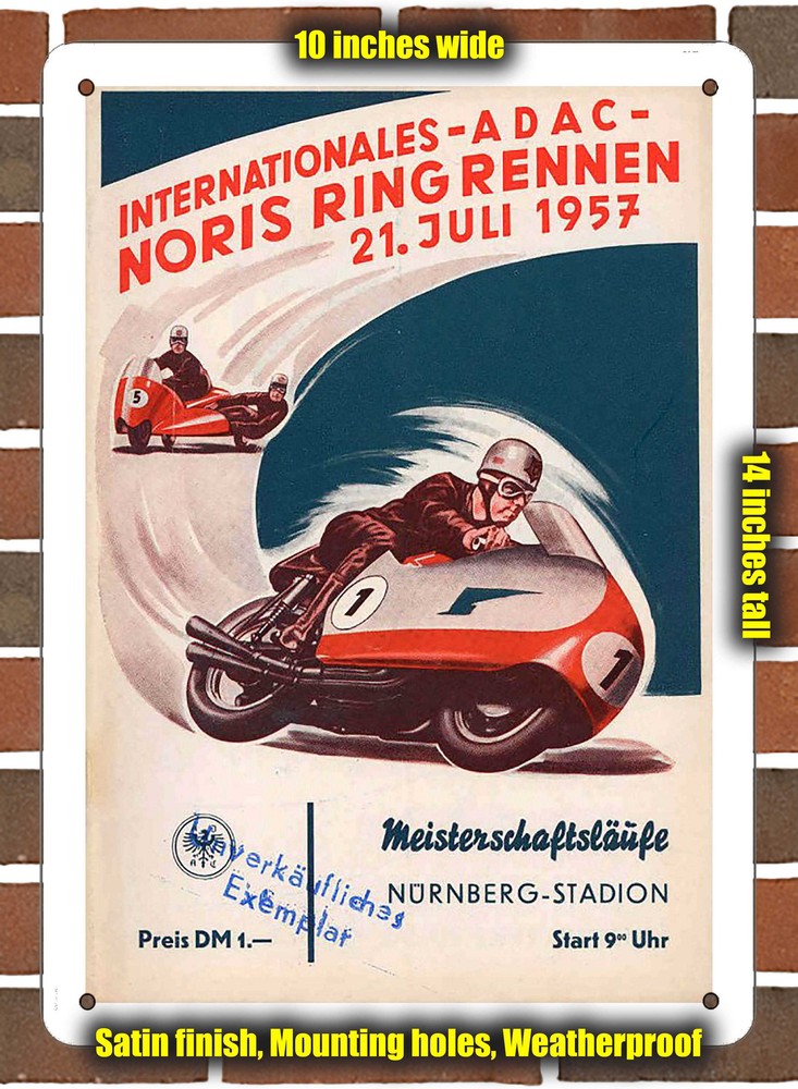 Metal Sign - 1957 Norisring Racing Program - 10x14 inches