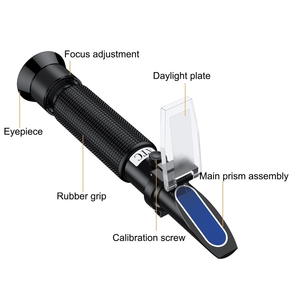 Salinity Refractometer, 0-100 PPT, 1.000-1.070 Specific Gravity, ATC, Aquarium