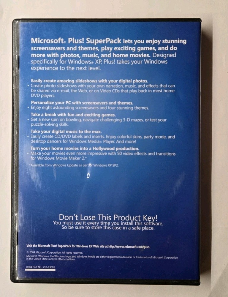 Microsoft Plus! SuperPack for Windows XP With Untested Product Key