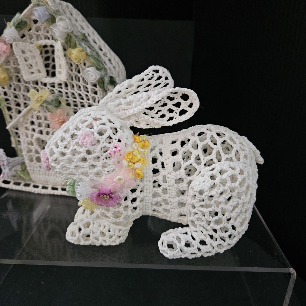 Crochet Easter Bunny & Spring Cottage House 7"