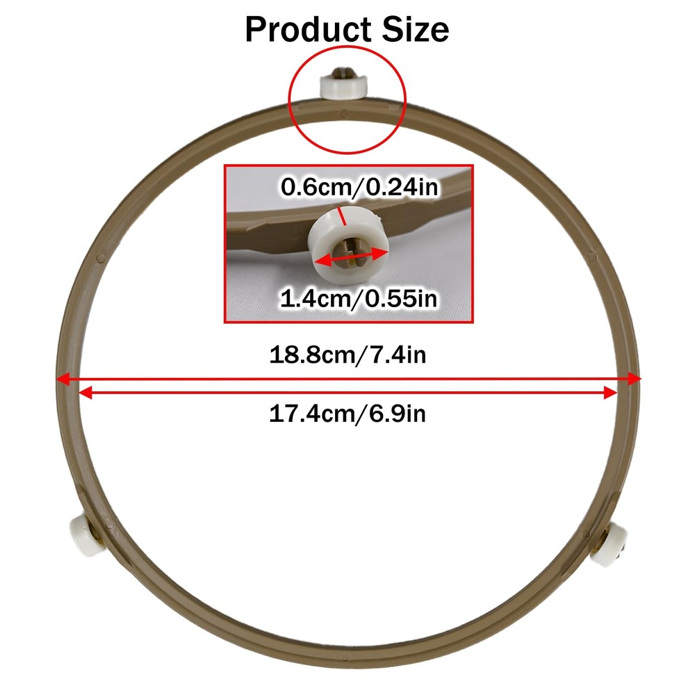 Microwave Turntable Ring 2 Pack 7.5 Inch Rotating Replacement Support Wheel